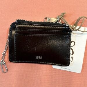 New HOBO Leather Card/Key Holder. Black
